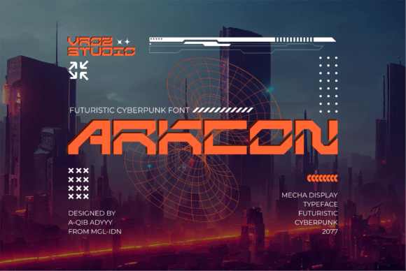 Arkcon: A Cyberpunk Display Font That Commands Attention
