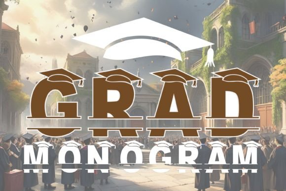 Grad Monogram: A Standout Display Font for Handmade Graduation & Celebration Products