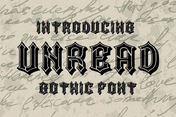 Unread: A Modern Gothic Display Font for Digital Design